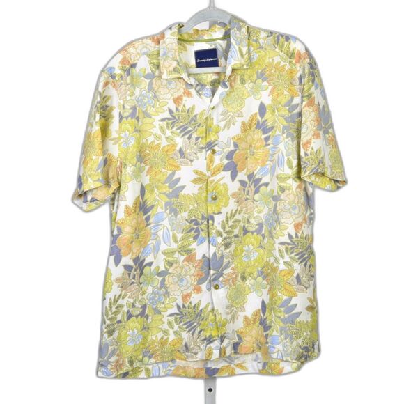 Tommy Bahama Hawaiian Short Sleeve Button Down Camp Shirt Size Lg - Picture 1 of 3